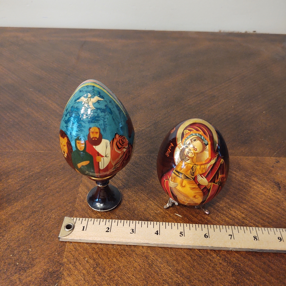 Decorative Painted Eggs with Religious Art